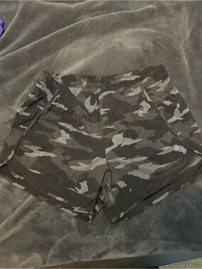 Athleta Olive and Gray Camo Athletic Shorts